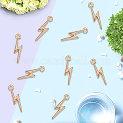 合金製稲妻ペンダント4セット  ライトゴールド  20x6x2.5mm  穴：1.6mm  40個/セット&nbsp;FIND-SC0017-54