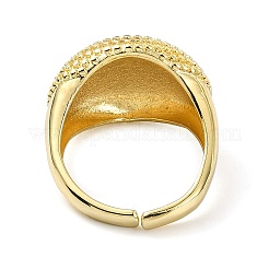 Brass with Cubic Zirconia Open Cuff Ring&nbsp;RJEW-B051-46G