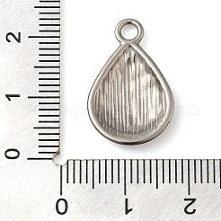 304ステンレスペンダント  ティアドロップチャーム  ステンレス鋼色  22x14x3mm  穴：3mm&nbsp;STAS-M070-32P