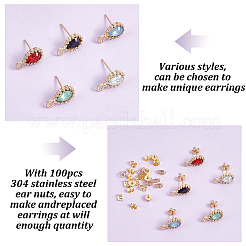 20Pcs 5 Color Alloy Stud Earring Finding&nbsp;DIY-OC0010-09