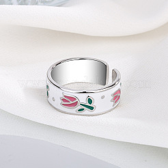 Brass Enamel Cuff Open Rings for Women&nbsp;WG9C2C8-01