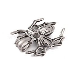 304ステンレスペンダント  クモのチャーム  アンティークシルバー  32.5x28.5x5mm  穴：8x4.5mm&nbsp;STAS-K283-21B-AS