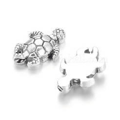 チベット風合金ビーズ  カメ  カドミウムフリー＆ニッケルフリー＆鉛フリー  アンティークシルバー  12.5x9x4mm  穴：1mm&nbsp;X-TIBEB-7681-AS-NR