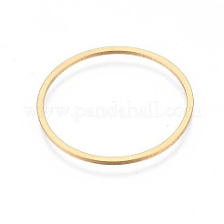 イオンプレーティング（IP）304ステンレススチールリンクリング  リング  18KGP本金メッキ  25x0.8mm&nbsp;X-STAS-S079-12C-B