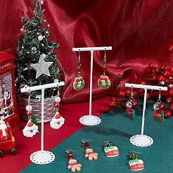 クリスマスのイヤリング作りキット  ベル、靴下、リース、ツリーの真鍮と樹脂のペンダントを含む  真鍮のピアスフック  ガラスキューブとイミテーションパールビーズ  ミックスカラー  122個/箱&nbsp;DIY-SC0021-93