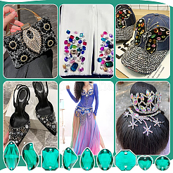 140Pcs 9 Style Teardrop/Octagon/Oval Sew on Rhinestone&nbsp;ACRT-PH0001-14B