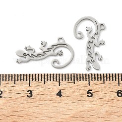 ステンレスペンダント201個  ヤモリのチャーム  レーザー切断  ステンレス鋼色  11x20x0.8mm  穴：1.4mm&nbsp;STAS-F337-07P