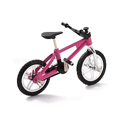 ミニチュア合金自転車  小道具の装飾を装ったドールハウスアクセサリー用  タイヤランダムスタイル  濃いピンク  105x70mm&nbsp;MIMO-PW0001-053A-02