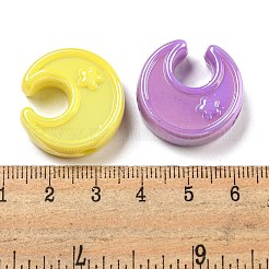 UVメッキ虹色アクリルビーズ  ムーン  ミックスカラー  23.5x23x9mm  穴：2.5mm&nbsp;OACR-G039-05