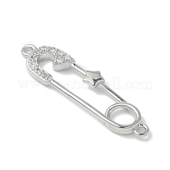 Brass Micro Pave Cubic Zirconia Connector Charms&nbsp;KK-Q091-03P