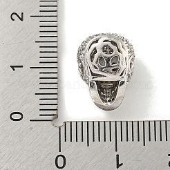Brass Micro Pave Black Cubic Zirconia Beads&nbsp;ZIRC-P119-22P