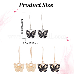 3 Pair 3 Color Enamel Butterfly with Skull Hoop Earrings&nbsp;EJEW-AN0002-46