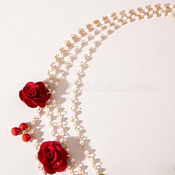 Cloth Flower Alloy Multi-Layered Chain Belts&nbsp;FS-WGC7D80-01