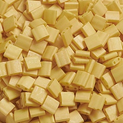 MIYUKIティラビーズ  日本製シードビーズ  2穴  （tl2311)マット不透明カナリア  5x5x1.9mm  穴：0.8mm  約118個/10g&nbsp;X-SEED-J020-TL2311