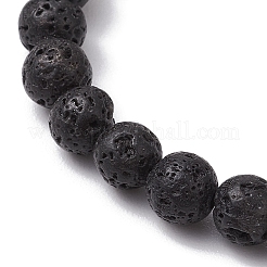 Round Natural Lava Rock Beads Stretch Bracelets for Women&nbsp;BJEW-JB11401