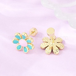 Valentine's Day Brass Stud Earrings&nbsp;EJEW-D359-01G
