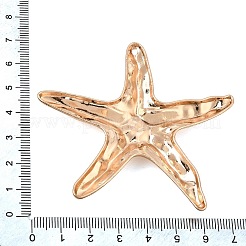 合金ビッグサイズペンダントトップ  ハンマー加工の星型チャーム  ライトゴールド  67x72x6mm  穴：2mm&nbsp;AL-CBA5940-07KCG