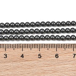 天然ブラックストーンビーズ連売り  スムーズなラウンド  3mm  穴：0.5mm  約134個/連  15.94''（40.5センチメートル）&nbsp;GG-CBA0389-A07-3mm