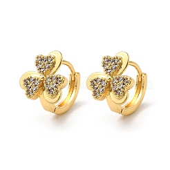 Clover Brass Hoop Earrings&nbsp;EJEW-S256-05G