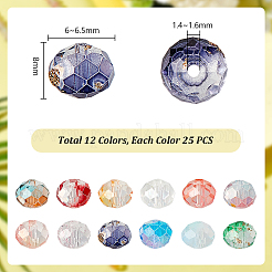 300Pcs 12 Colors Baking Paint Transparent Glass Beads&nbsp;GLAA-PH0003-09