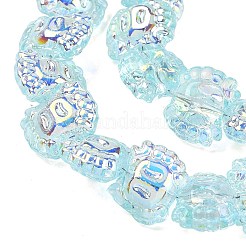Electroplate Baking Paint Transparent Glass Beads Strands&nbsp;GL-CBA17FF-01C
