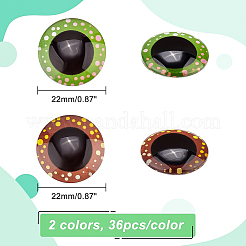 72Pcs 2 Colors Eye Printed Glass Cabochons&nbsp;GGLA-BC0001-009