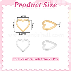 50Pcs 2 Colorsc Brass Linking Rings&nbsp;KK-UN0005-67