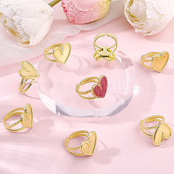 8Pcs 304 Stainless Steel Open Cuff Ring Findings&nbsp;STAS-BBC0010-11A