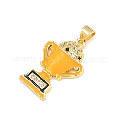 Brass Micro Pave Clear Cubic Zirconia Pendants&nbsp;CU-CBA765C-04C-G