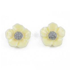 オペーク樹脂カボション  花  ミックスカラー  8x8x3mm&nbsp;CRES-N030-013