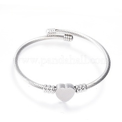 Tarnish Resistant 316 Surgical Stainless Steel Torque Bangles&nbsp;BJEW-D437-A37-P