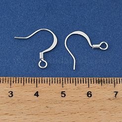 真鍮のピアスフック  鉛フリー、カドミウムフリー、ニッケルフリーのコイル付きフレンチフック  銀  17.5mm  穴：2mm  ピン：1mm&nbsp;KK-H258-06E-S