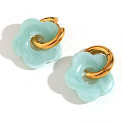 Flower Stainless Steel Acrylic Hoop Earrings&nbsp;FS-WGEB331-09