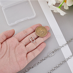 ロジウムメッキ2個、スターリングシルバーのロックカラビナ留め金925個  オーバル  プラチナ  15x8.5x1.5mm  2個/セット&nbsp;STER-PH0002-42