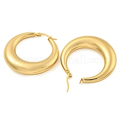 202 ステンレススチールフープピアス  女性用304ステンレスピン付き  ゴールドカラー  40.5x8mm&nbsp;EJEW-H003-41G