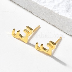 女性用スターリングシルバースタッドピアス925個  鹿  ゴールドカラー  7x10mm&nbsp;EJEW-K303-03G
