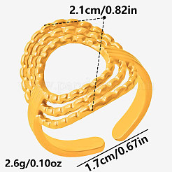 女性用304ステンレススチールカフオープンリング  オーバル  18KGP本金メッキ  21mm  内径：17mm&nbsp;TB2214-2