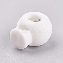 プラスチック製の鉄スプリングコードロック  ホワイト  15x20x15mm  穴：6x4mm&nbsp;LS-X-FIND-WH0017-13