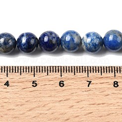 天然石ラピスラズリビーズ連売り  グレードAB  ラウンド  8~8.5mm  穴：0.8mm  約48~49個/連  15.35~15.55''（39~39.5センチメートル）&nbsp;G-G344-A09-8mm