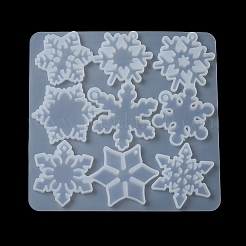 DIY クリスマス シリコン ペンダント モールド  レジン型  スノーフレーク  115x112x4.5mm  穴：1.7~2.7mm  内径：34.5~47.5x30~36mm&nbsp;DIY-F140-02D