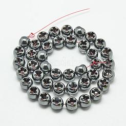 非磁性合成ヘマタイトビーズ連売り  ロンデル  10x8mm  穴：1mm  約41個/連  15.7インチ&nbsp;G-Q943-13