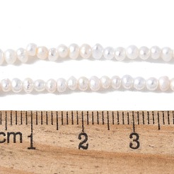 天然養殖淡水パールビーズ連売り  グレード4 A  ポテト  フローラルホワイト  2~2.5mm  穴：0.6mm  約158~160個/連  14.21~14.45''（36.1~36.7センチメートル）&nbsp;PEAR-I007-07E-01B