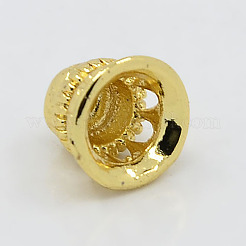 18KGP本金メッキ真鍮ビーズコーン  7x8mm  穴：2mm&nbsp;KK-K093-03G