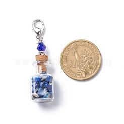7 Chakra Tumbled Gemstone Chips Filling Wishing Bottle Pendant Decorations&nbsp;HJEW-JM00779