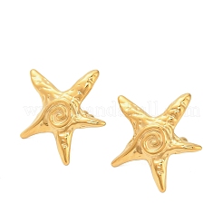 304ステンレススチールカフイヤリング  ヒトデ  ゴールドカラー  25x26mm&nbsp;LS-EJEW-C162-01G