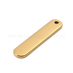 304ステンレスペンダント  楕円形のチャーム  艶出し  イオンプレーティング（ip）  ゴールドカラー  37.5x8x2mm  穴：1.8mm&nbsp;SA-E001-09G