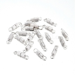 真鍮製ネジ式クラスプ  チューブ  銀色のメッキ  14mm  穴：1.8mm  クラスプ：7x3mm&nbsp;KK-TAC0002-68A-S