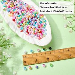 115g グラデーションカラーアクリル模造パールビーズ  ラウンド  ミックスカラー  6mm  115 G /セッティング&nbsp;OACR-SZ0001-48