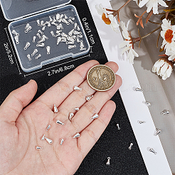 80個2スタイル真鍮ペンダント  ティアドロップ  925銀メッキ  6~8x3~4mm  穴：1mm  40個/スタイル&nbsp;KK-BBC0016-14