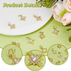 12Pcs 2 Styles Brass Micro Pave Cubic Zirconia Pendants&nbsp;KK-DC0004-83